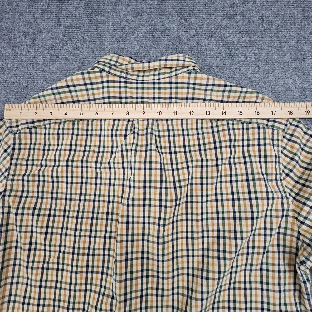 J. Crew Button Down Shirt Mens Large L Multicolor Check Slim Secret Wash Stretch